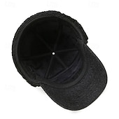 お買い得  メンズ ベースボールキャップ-男性用 耳あて付き帽子 冬の帽子 ウィンターウォームキャップ 耳あて付き冬用野球帽 冬用野球帽 ブラック グレー ポリエステル ファッション 現代コンテンポラリー デイリーウェア デート 単色/無地 保温 防風