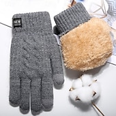 baratos Luvas-Mulheres 1 par Luvas de Inverno / luvas de malha / Luvas sem dedos Básico / Ao ar livre Luvas - Cor Sólida Dedo Total