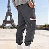 economico Carico-Per uomo Pantaloni da tuta Pantaloni in Pile Joggers Pantaloni Pantaloni invernali Coulisse Tasca Elastico in vita Patchwork Comodità Caldo Sport all'Aperto Quotidiano Moda Casual Nero Bianco