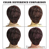 levne Párty paruky-Syntetické paruky Vlnitá Loose Curl Krátký Bob Boční část na stroji Paruka 10&quot; Tmavěhnědá Umělé vlasy Pánské Pohodlné Hnědá