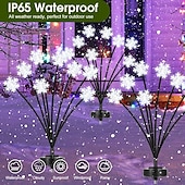 זול אורות נוף-2 יח' Lights 8-ראשיים סולאריים חיצוניים עמידים במים בצורת פתית שלג מנורת תלוית כובע украшение для сада וגן