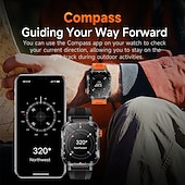 Nowy globalny smartwatch 2,01 cala, 1100 mAh, duża bateria, kompas LED, męski zegarek sportowy do użytku na świeżym powietrzu, asystent głosowy, połączenia bezprzewodowe tanie Inteligentne bransoletki-Nowy globalny smartwatch 2,01 cala, 1100 mAh, duża bateria, kompas LED, męski zegarek sportowy do użytku na świeżym powietrzu, asystent głosowy, połączenia bezprzewodowe