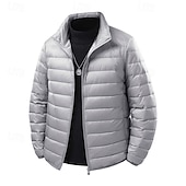 abordables Manteaux &amp; vestes-Homme Manteau d'Hiver Doudoune Veste Matelassée Avec Poches 50% duvet de canard blanc Vacances Tenue quotidienne Date Régulier Mode Occasionnel Confortable Chaleur Thermique Automne Hiver Couleur