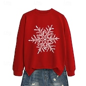 halpa Huppari &amp; Collegepaita-joulu Naisten Pusero Vapaa-ajan topit Pitkähihainen Topit Urheilu- ja treenivaatteet Kuvitettu Puuvilla Pehmeä Juhla Loma Urheiluasut Urheiluvaatteet Musta Valkoinen Keltainen