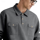 economico Felpe di base-Per uomo Maglia Felpa con cappuccio Maglione Felpa con cappuccio abbottonata Blu denim Nero Verde militare Blu marino Grigio chiaro Bavero Semplice Tasca Sport &amp; Outdoor Casuale Quotidiano Streetwear