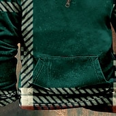 economico Felpe 3D da uomo-Per uomo Maglia Felpa in pile Felpa con zip corta Giallo Verde Mezza zip Geometrico Plaid Zip a un quarto Sport &amp; Outdoor Quotidiano Ferie Poliestere Streetwear Essenziale Casual Autunno Inverno