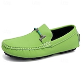 ieftine Loafers casual-Bărbați Mocasini &amp; Balerini Retro Mărime Plus Size Plimbare Casual Zilnic PU piele Comfortabil Cizme înalte Loafer Galben Roz Mov Deschis