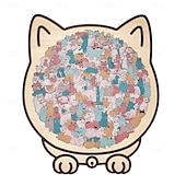 Недорогие Товары для дома-Деревянный пазл в форме кошки из 135 деталей, состоящий из пазлов, макарон, дерева и цветов Моранди, для взрослых, милый деревянный пазл с контуром кошки, креативный подарок-пазл, украшение для