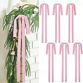 billige Sløyfer og bånd-6 stk. store fløyelssløyfer til julepynt – elegant hengende julepynt med gullring til juletre, krans og girlander – ingen strøm nødvendig, enkel å henge opp, perfekt til feriehuset, festen eller