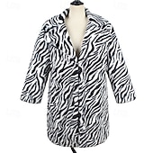 preiswerte Sherpa-Jacken-Damen Mantel Kunstpelzmantel Warm Bequem Knöpfe Pelze &amp; Leder Mode Lässig Farbblock Urlaub Straße Lässig Alltagskleidung Lang Umlegekragen Normale Passform Langarm Oberbekleidung Weiß Braun Herbst