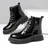 halpa Työkenkä-Miesten Bootsit Maiharit Kävely Vintage Päivittäin PU Mukava Säärisaappaat Nauhat Musta Keltainen Syksy Talvi