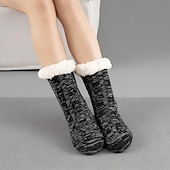 levne Domácí pantofle-Zimní silné chlupaté podlahové ponožky, protiskluzové teplé vnitřní pantofle pro muže a ženy, útulné flanelové domácí ponožky do poloviny lýtek