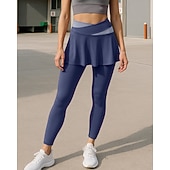 tanie Spodnie biegowe i legginsy-Damskie Odzież sportowa Leginsy do biegania Spódnica sportowa z obcisłym 2 w 1 Wysoka talia Doły Siłownia Athleisure Ćwiczyć Wiosna Jesień Wyszczuplenie brzucha Na zewnątrz Podróże Sportowy Ścisłe