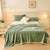 cheap Blankets &amp; Throws-Rabbit Fur Blanket Soft Plush Throw Blanket for Office Nap Single Double Bed Warm Faux Fur Blanket Cozy Sofa Air Conditioning Blanket