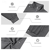 abordables Sweat-shirts basiques-Homme Sweat-shirt Sweat-shirt quart de fermeture éclair Gris Clair Demi-zip Uni Jacquard Quotidien Sport &amp; Loisir Fête Polyester Streetwear Basique Occasionnel Printemps Automne Vêtement Tenue Pulls