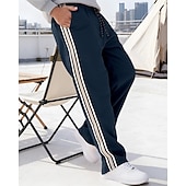 abordables Pierna Recta-Hombre Pantalones de Deporte Pantalones Pantalones deportivos de pierna recta Correa Bolsillo Cintura elástica Bloque de color A Rayas Comodidad Diario Deporte Moda Casual Vino Verde Ejército