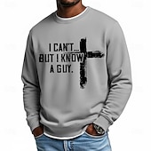 preiswerte Lustige Sweatshirts-Herren Jesus Glaube Pullover Mode Täglich Lässig Langarm Rundhalsausschnitt Heim Streetwear Sport im Freien Blau Hellblau Schwarz Gelb Rote Rundhalsausschnitt 3D Ganzjahres Designer S M L XL XXL XXXL