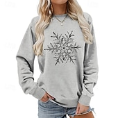 halpa Huppari &amp; Collegepaita-joulu Naisten Pusero Vapaa-ajan topit Pitkähihainen Topit Urheilu- ja treenivaatteet Kuvitettu Puuvilla Pehmeä Juhla Loma Urheiluasut Urheiluvaatteet Musta Valkoinen Keltainen