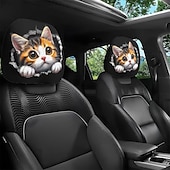 voordelige Voertuigservice-2 stuks schattige dieren auto hoofdsteun hoes - dubbelzijdig bedrukt ontwerp, elastische niet-gevulde pasvorm autostoel beschermers, krasbestendige hoofdsteun decoratie voor auto&#039;s, vrachtwagens,
