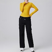 preiswerte Lauf-T-Shirts &amp; Tanktops-Damen Einfarbig Lauf-T-Shirt Fitnessshirt Sporttop Frühling Herbst Langarm Athleisure Baumwolle Warm Weich Atmungsaktiv Fitnessstudio Wandern Laufen Training Yoga Weinrot Schwarz Weiß Sportbekleidung