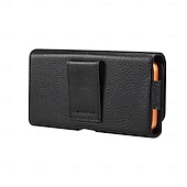 baratos saco de telefone universal-Estojo para celular masculino com presilha, bolsa de cintura, acessório em couro PU, carteira para celular, estilo vintage, capa protetora para celular.