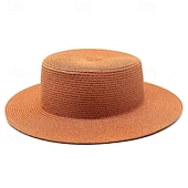 economico Cappelli da Festa-Cappelli Poliestere Cappello di paglia Matrimonio Ferie Tè Corsa di Cavalli Cocktail Vintage Protezione Solare Con Giunzione Copricapo Copricapo