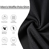 cheap Waffle Knit Tee-Men's Waffle Tee Waffle Henley Shirt Shirts With Elbow Patches Long Sleeve Lapel Quarter Zip Fall Spring &amp;  Fall Solid Color Fashion Basic Casual Pockets Patchwork Color Block Casual Street Sports
