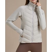 cheap Puffer Jackets-Women's Hiking Jacket Puffer Jacket Thermal Jacket Outdoor Thermal Warm Hiking Outfits Hiking Clothes Winter Autumn / Fall Top Camping / Hiking / Caving Winter Sports Running Solid Color Black White