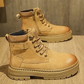 זול מגפי עבודה-מגפי הליכה בצבע חום בהיר לגברים - עמידים ונוחים, מושלמים להרפתקאות חוץ, טיולים רגליים ולבוש יומיומי