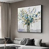 levne Květinové či botanické obrazy-Ručně vyráběné olejomalby z lahví s květinami na plátně, nástěnná dekorace, moderní abstraktní obraz pro domácí dekoraci, rolovaný bezrámový, nenatažený obraz