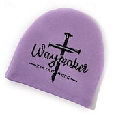 billige Lue lue-Herre Unisex Beanie lue Vinterhatter Luer Strikk lue Vinterlue Svart Rød polyester Strikket Koselig Halloween Dagligdagstøy Bokstaver Kors Varm