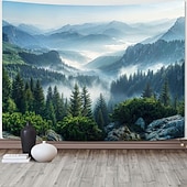billige Veggoppheng-tapet Bannere Teppe Fjell 森林 3D Soverom Stue Sovesal Tenåringsrom Studentboliger Veggveranda Hjemmedekor
