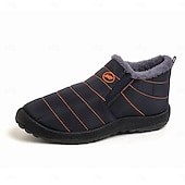 Svarta herrslip-on vinterstövlar med fleecefoder – varma och mysiga skor för kallt väder och utomhusaktiviteter billiga Vinter- och snöstövlar-Svarta herrslip-on vinterstövlar med fleecefoder – varma och mysiga skor för kallt väder och utomhusaktiviteter