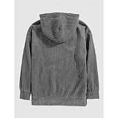 economico felpe con cappuccio da uomo di base-Per uomo Felpa con cappuccio Velluto a coste Verde militare Blu Marrone Grigio Con Cappuccio Semplice Tasca a marsupio Sport &amp; Outdoor Casuale Quotidiano senza stampa Streetwear Cool Abbigliamento