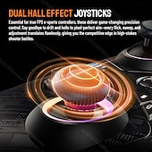 Χαμηλού Κόστους Ελεγκτές παιχνιδιών-Ασύρματο χειριστήριο παιχνιδιών Lenovo S05 RGB με εφέ Hall, joystick trigger για Switch/2/Oled/Lite PC, iPhone, Android, τηλέφωνα