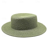 economico Cappelli da Festa-Cappelli Poliestere Cappello di paglia Matrimonio Ferie Tè Corsa di Cavalli Cocktail Vintage Protezione Solare Con Giunzione Copricapo Copricapo