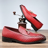 tanie Męskie buty na Boże Narodzenie-czerwone mokasyny męskie ze sztucznej skóry z fakturą skóry krokodyla i ozdobnym zamkiem błyskawicznym – luksusowe buty świąteczne na formalne i półformalne okazje