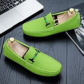 ieftine Loafers casual-Bărbați Mocasini &amp; Balerini Retro Mărime Plus Size Plimbare Casual Zilnic PU piele Comfortabil Cizme înalte Loafer Galben Roz Mov Deschis