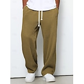  Męskie Spodnie dresowe z prostymi nogawkami Spodnie waflowe Ściągana na sznurek Siateczka Oddychający Pełna długość Codzienny Prosta Ciemnobrązowy Czarny Średnio elastyczny