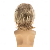 abordables Pelucas hombre-Peluca corta rizada rubia para hombre, de aspecto natural, color rubio oscuro, ideal para uso diario y fiestas.