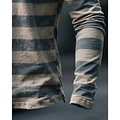 رخيصةأون علَم-رجالي تي شيرت قميص هينلي المحملات الرسم نجمة شريط هينلي ملابس طباعة ثلاثية الأبعاد الأماكن المفتوحة عطلة مناسب للبس اليومي مناسب للعطلات كم طويل Buttons طباعة بوليستر موضة مصمم كاجوال