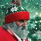 cheap Women's Christmas-Women's Hat Winter Hats Warm Street Holiday Weekend Knitted Geometric Pattern