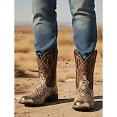 voordelige Cowboy &amp; Western Boots-Voor heren Laarzen Cowboy westernlaarzen Alledaagse kleding Afspraakje PU Zilver Goud Herfst Winter