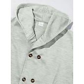 cheap Casual Jackets-Men's Trench Coat Hoodied Jacket Formal Home Windbreaker Pocket Spring Fall Solid Color Active Vintage Shirt Collar Regular Black Red Blue Green Khaki Jacket