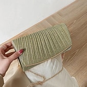 お買い得  クラッチバッグ＆イブニングバッグ-女性用グリッターイブニングクラッチバッグ - ゴールドチェーン付きのエレガントなメタリックパーティーハンドバッグ、結婚式、プロム、特別な機会に最適なスタイリッシュなエンベロープバッグ