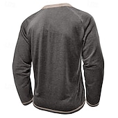 economico Magliette casual da uomo-Per uomo Maglietta Maglia Henley Camicia a Maniche Lunghe Manica Lunga Henley Primavera Autunno Blocco di colori Moda Designer Essenziale Tasche Vacanza Streetwear Uscire Rosso scuro Nero Blu marino