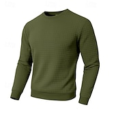 economico Felpe di base-Per uomo Maglia Felpa a nido d'ape Felpa con cappuccio Maglione Nero Bianco Verde militare Cachi Grigio Girocollo Semplice Testurizzato Sport &amp; Outdoor Casuale Quotidiano Streetwear Cool