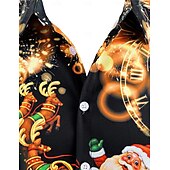 olcso Ingek-Karácsony Hosszú ujjak Gombos ing Mikulás Grafikus Újdonságok Vicces mert Férfi Felnőttek 3D nyomtatás mert Karácsony Farsang Újév Parti