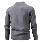 economico maglione pullover da uomo-Per uomo Felpa Maglione Maglione con zip a un quarto A Coste Maglia Top Regolari Lavorato a maglia Slim Fit Semplice Colletto Mao Maglieria Contemporaneo Affari Casuale Abbigliamento Autunno Nero