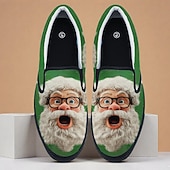 cheap Men's Slip-ons &amp; Loafers-Men's Christmas Santa Face Slip-On Shoes – Vibrant 3D Santa Design, Comfortable Casual Footwear, Ideal for Christmas Festivities &amp; Winter Wear